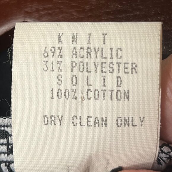 All That Jazz Knit Blazer Size 9/10 Black & White Houndstooth Velvet Accents VTG - Picture 14 of 16